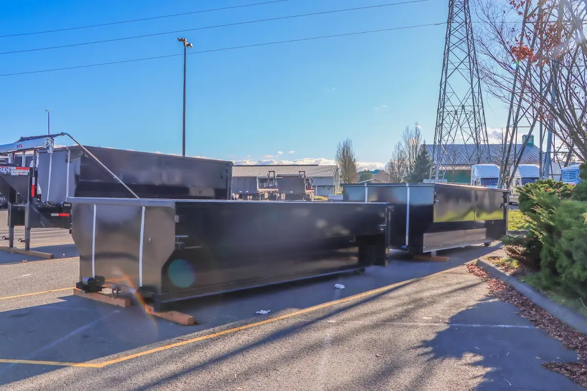 Roll-off dumpster ready for waste disposal at job site for Yard Waste Dumpster Rental in Farmville